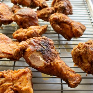 KFC-fried-chicken-on-rack
